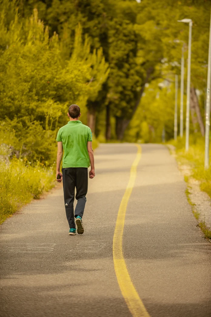 Healthy habits: person taking a walk outdoors
